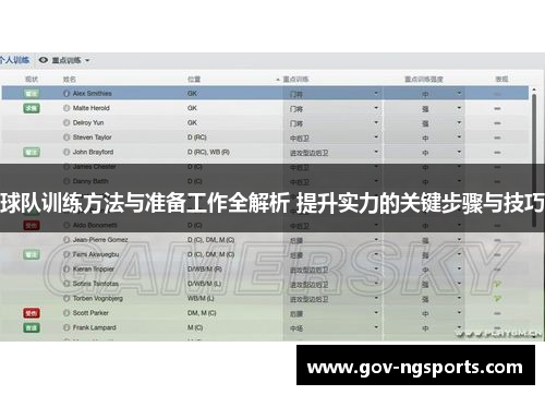 球队训练方法与准备工作全解析 提升实力的关键步骤与技巧
