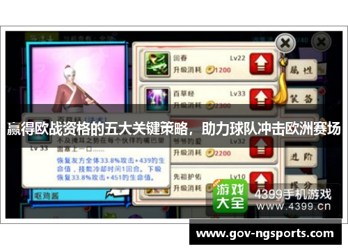 赢得欧战资格的五大关键策略，助力球队冲击欧洲赛场